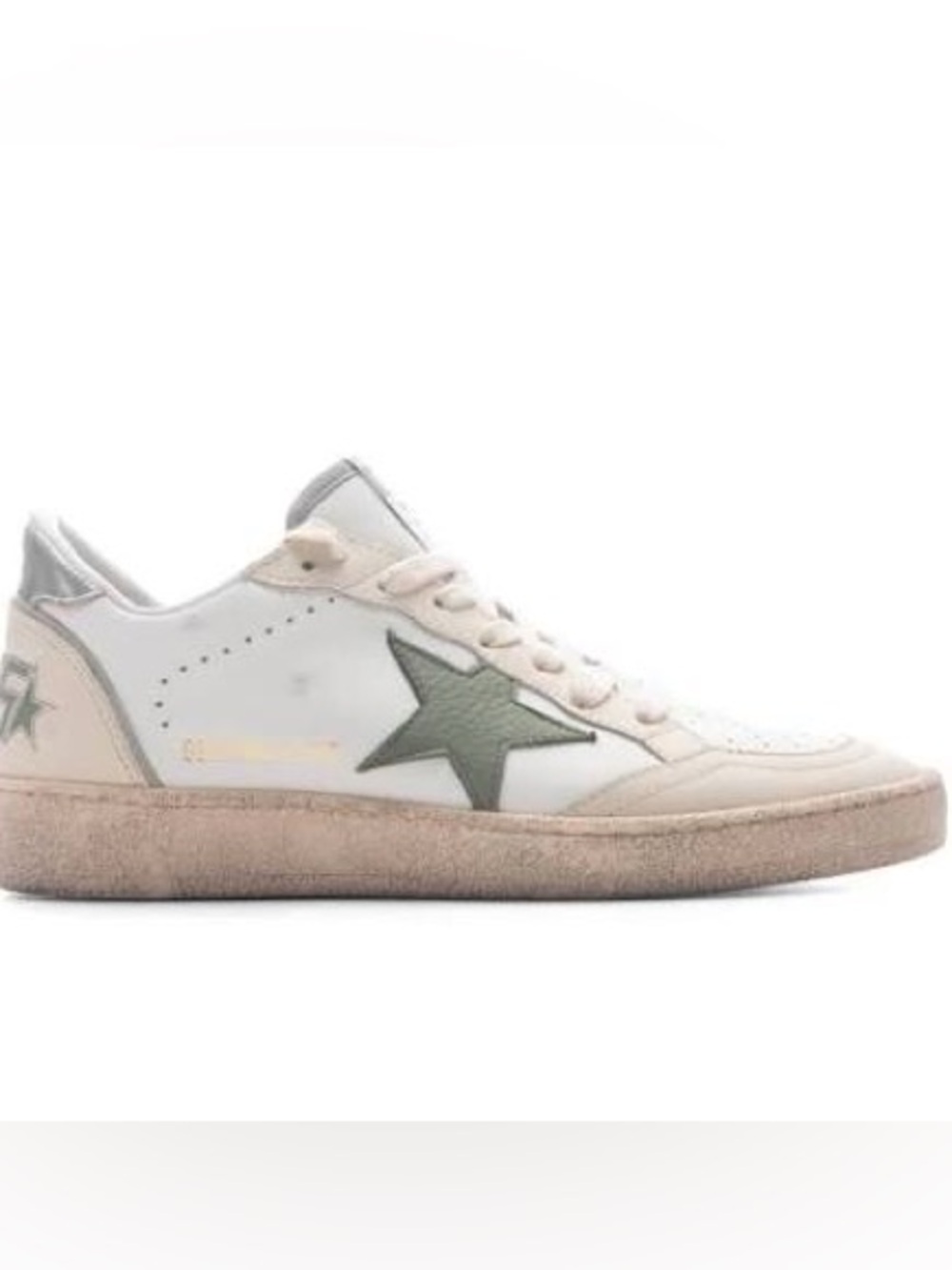 NIB - Golden Goose White Ballstar Leather Upper Toe and Spur Nabuk - Picture 1 of 10